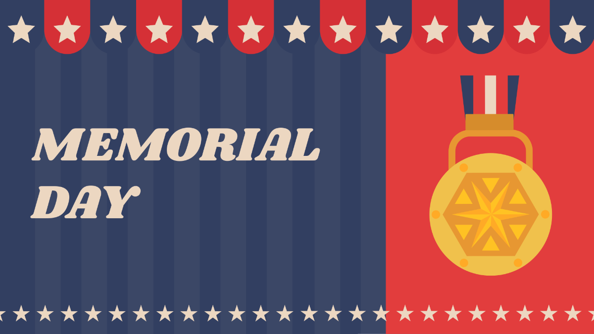 Memorial Day Preppy Background Template