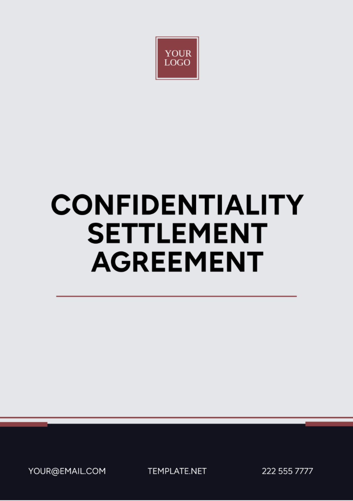 Free Confidentiality Settlement Agreement Template
