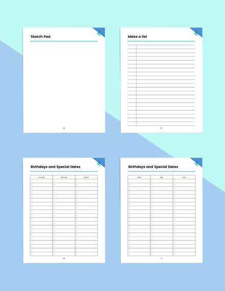 address book Planner Example