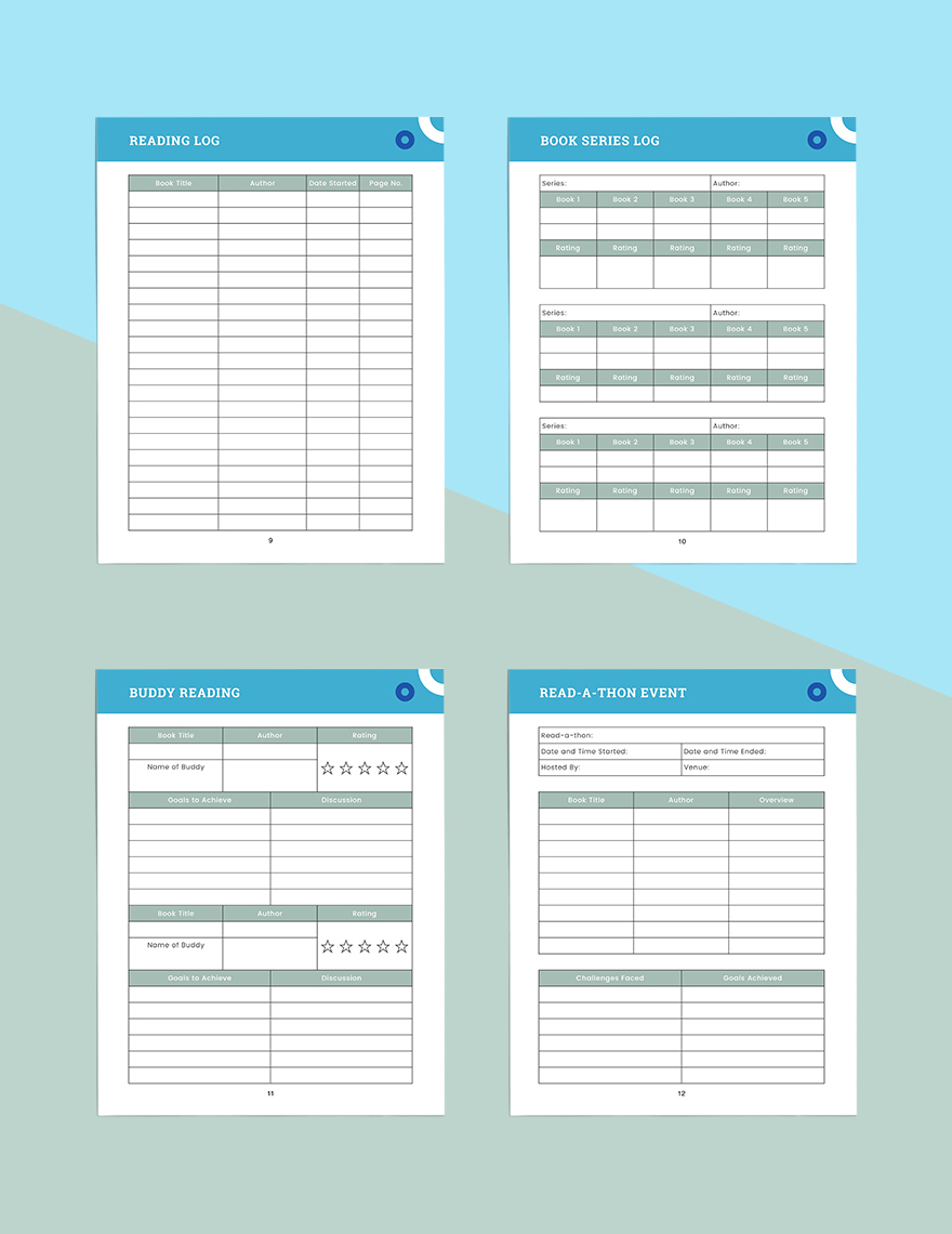 40 Page Book Planner Template