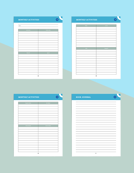  page book Planner Minimal