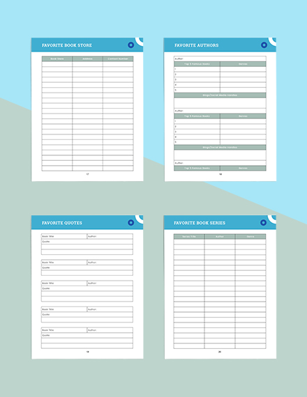  page book Planner Printable
