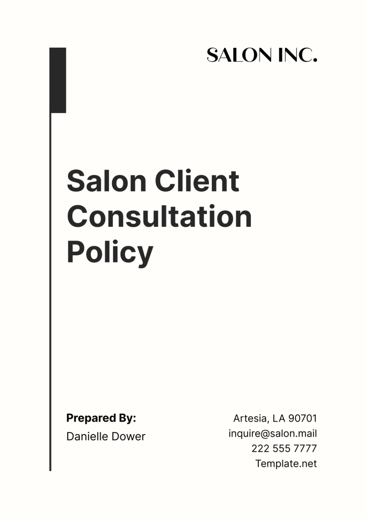 Salon Client Consultation Policy Template