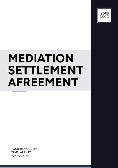 Free Mediation Settlement Agreement Template to Edit Online