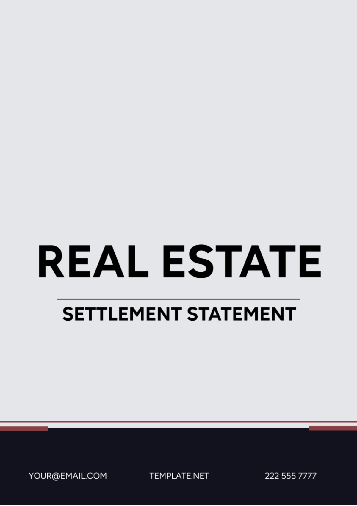 Free Real Estate Settlement Statement Template