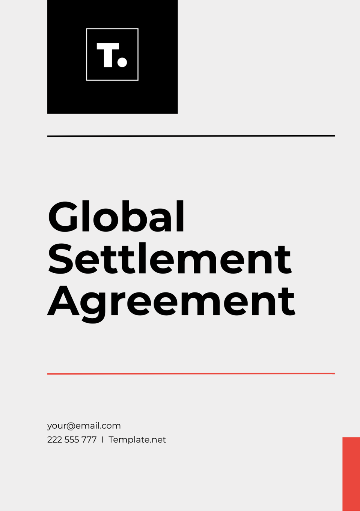 Free Global Settlement Agreement Template