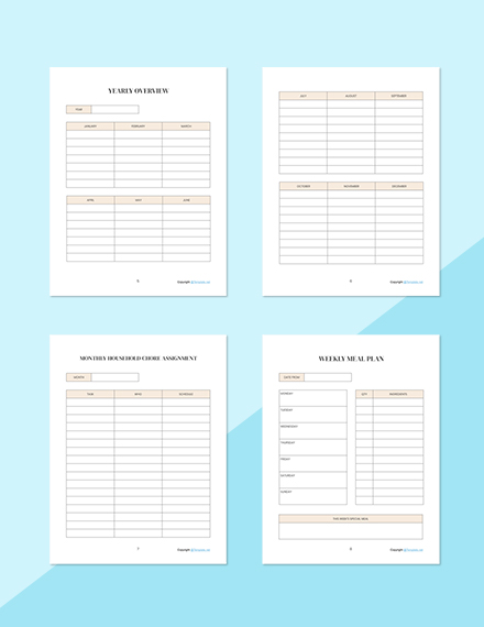 Free Sample Family Planner Template - Word, Apple Pages | Template.net