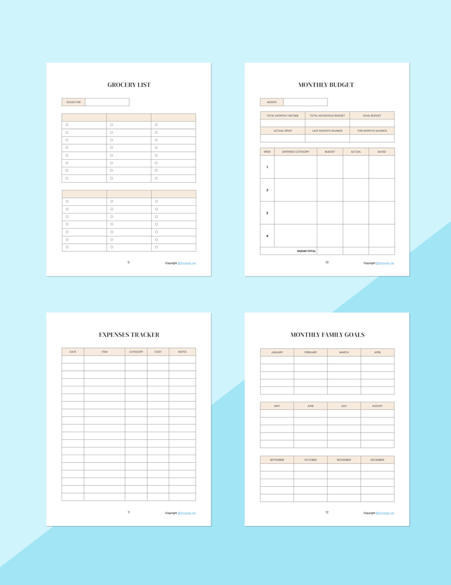 Sample Family Planner Template in Pages, Word, Google Docs, PDF ...