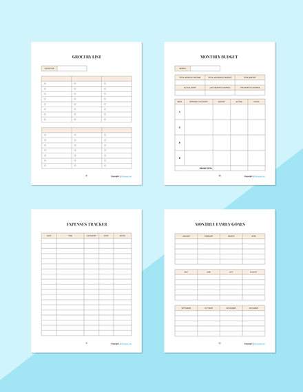 Free Sample Family Planner Template - Word, Apple Pages | Template.net