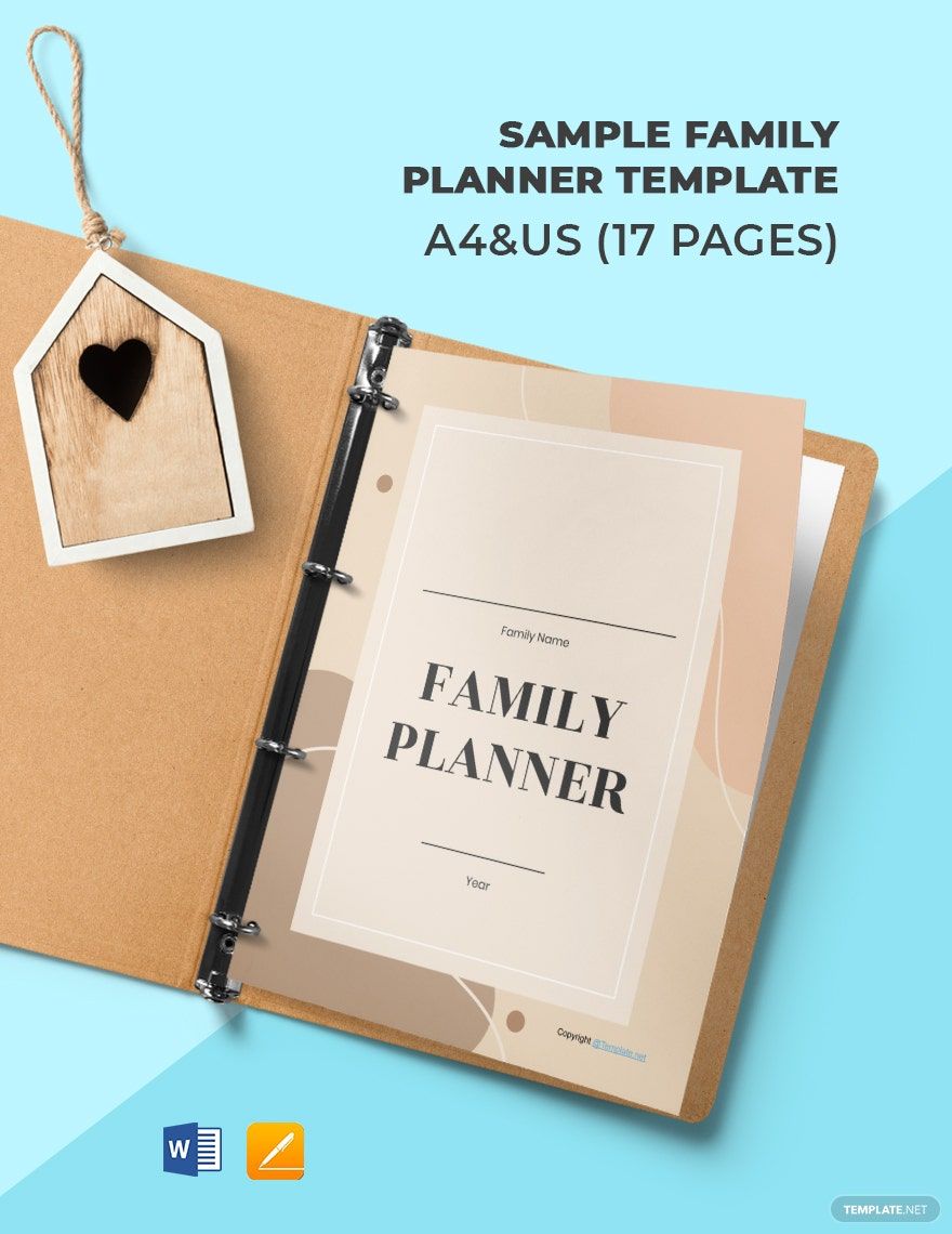 Sample Family Planner Template