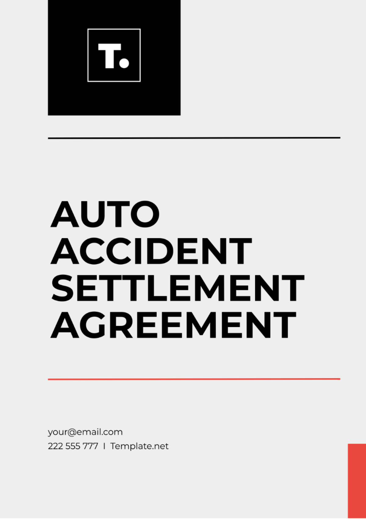 Free Auto Accident Settlement Agreement Template