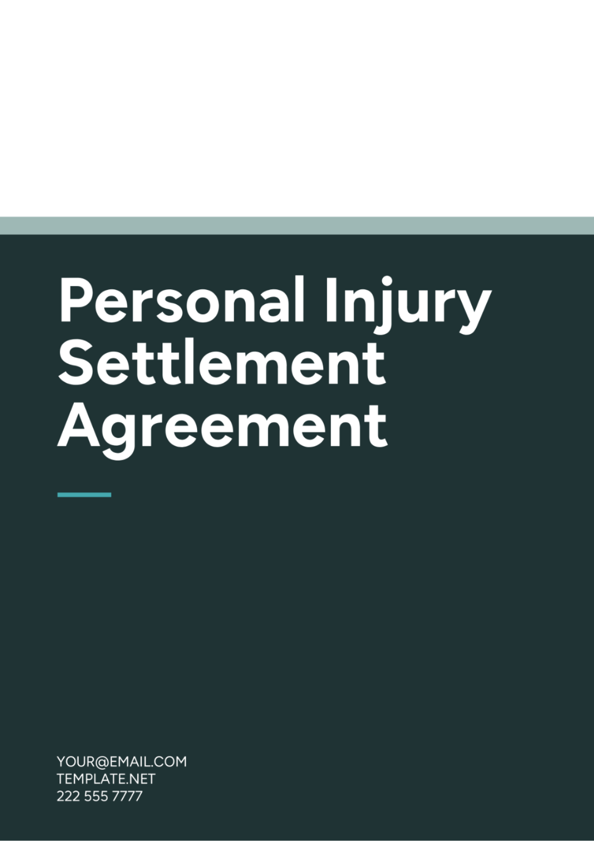 Free Personal Injury Settlement Agreement Template