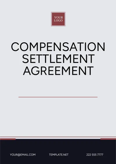 Free Compensation Settlement Agreement Template to Edit Online