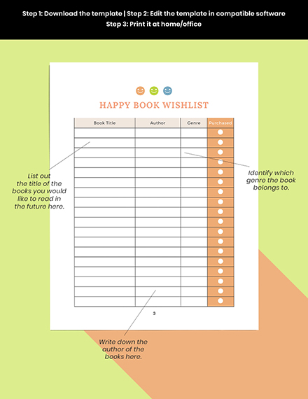 Editable happy book Planner