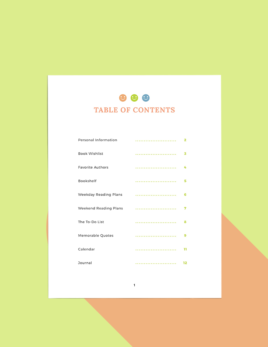 Happy Book Planner Template