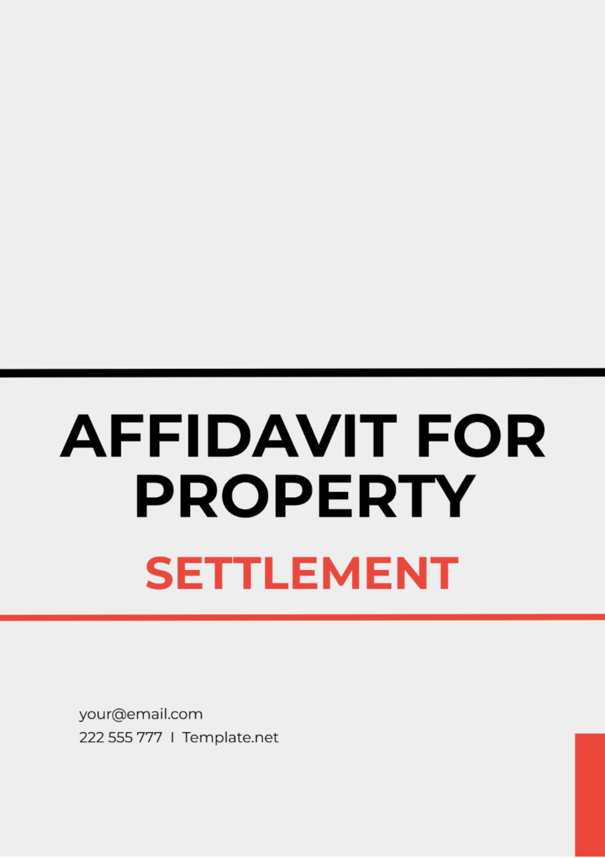 Free Affidavit for Property Settlement Template