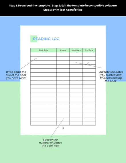 digital book Planner Example