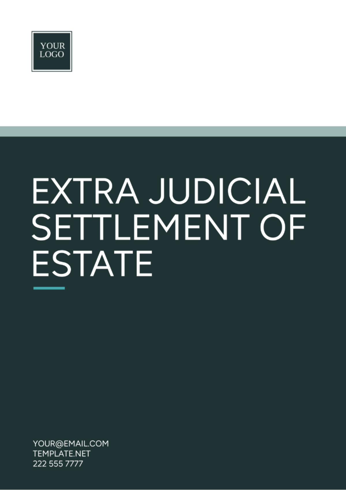 Free Extra judicial Settlement of Estate Template