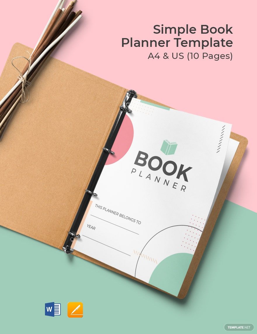 Simple Book Planner Template in Word, Google Docs, PDF, Apple Pages