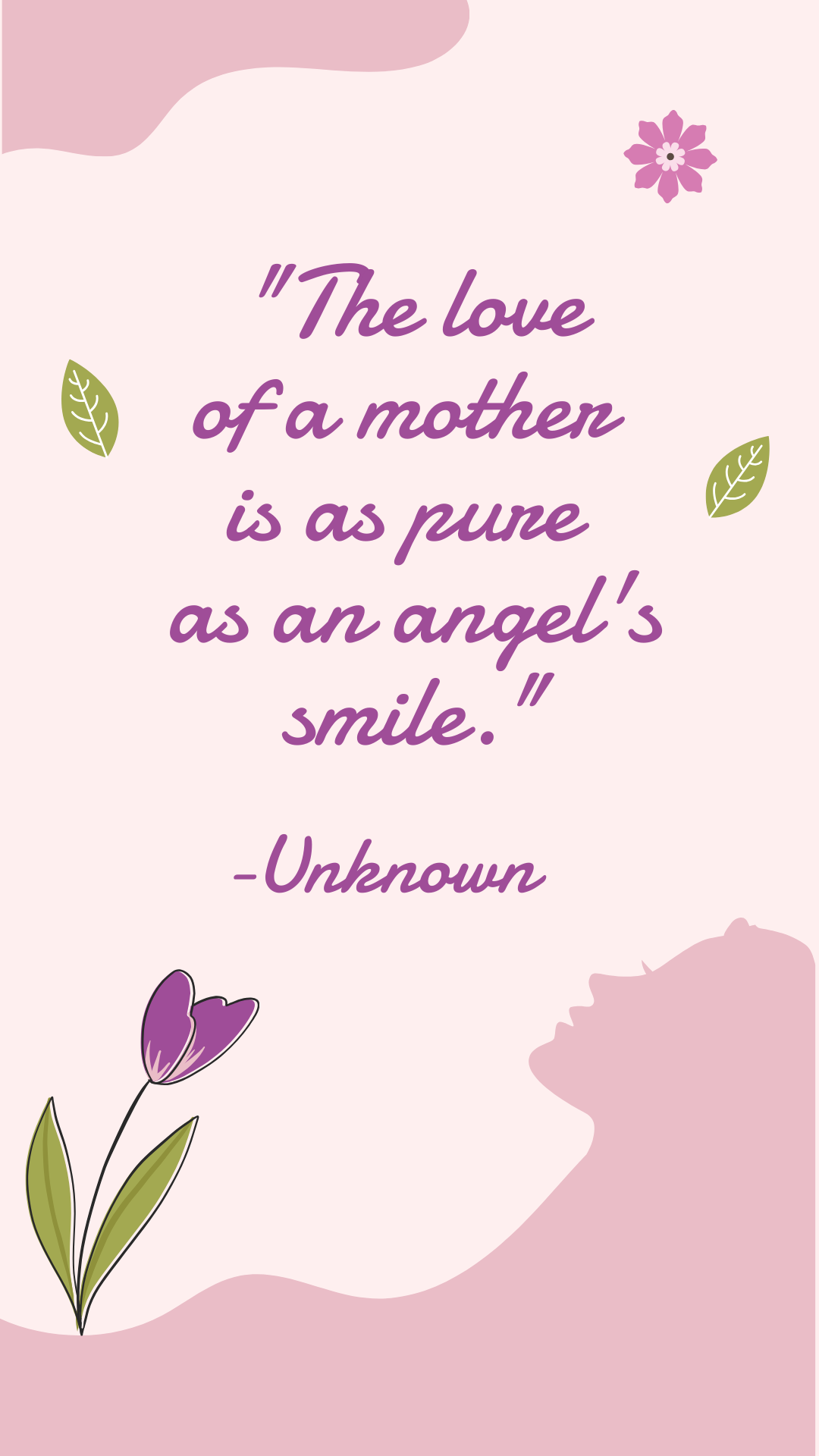 Free Mother's Day Angel Quotes Template