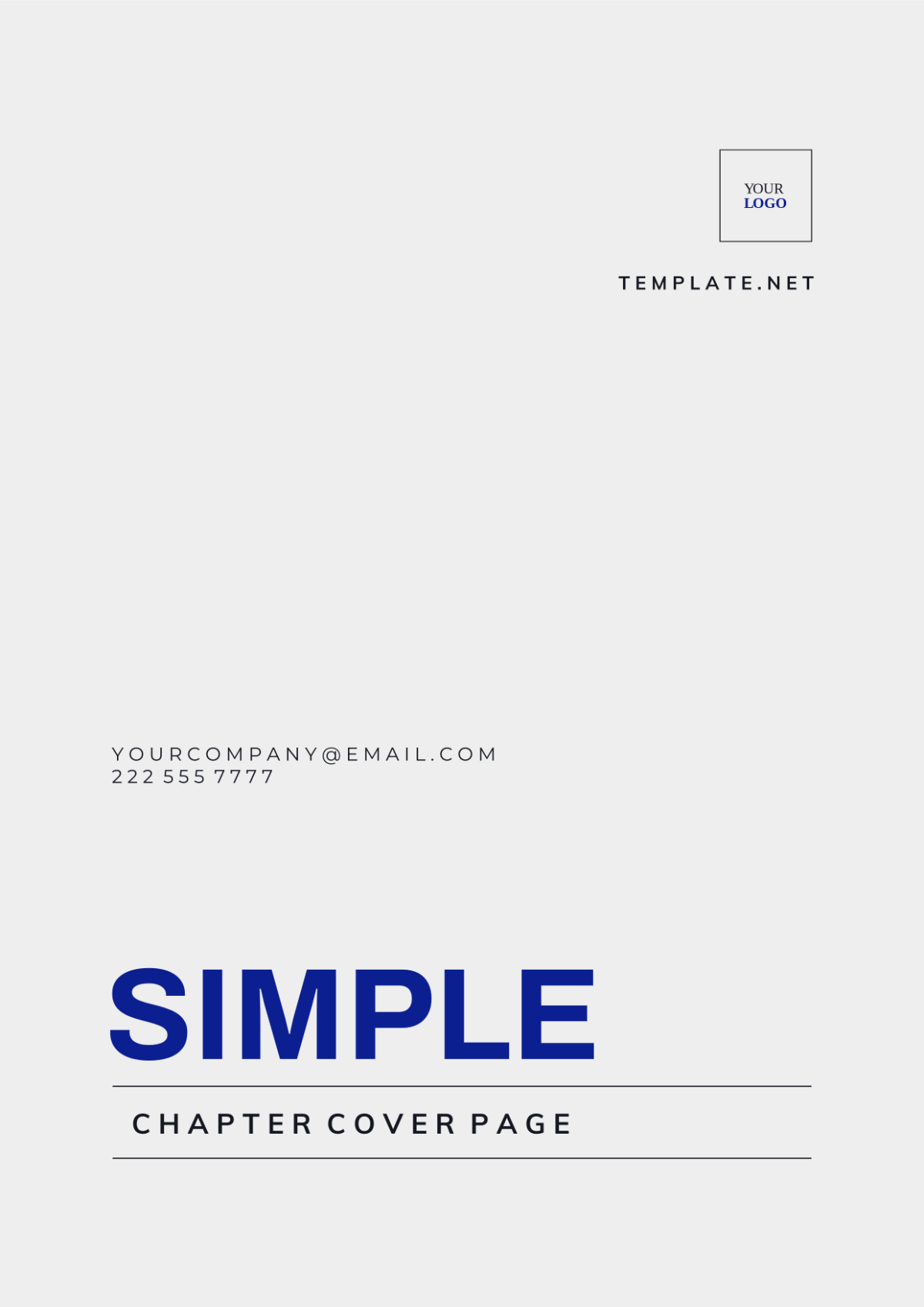 Free Simple Chapter Cover Page Template