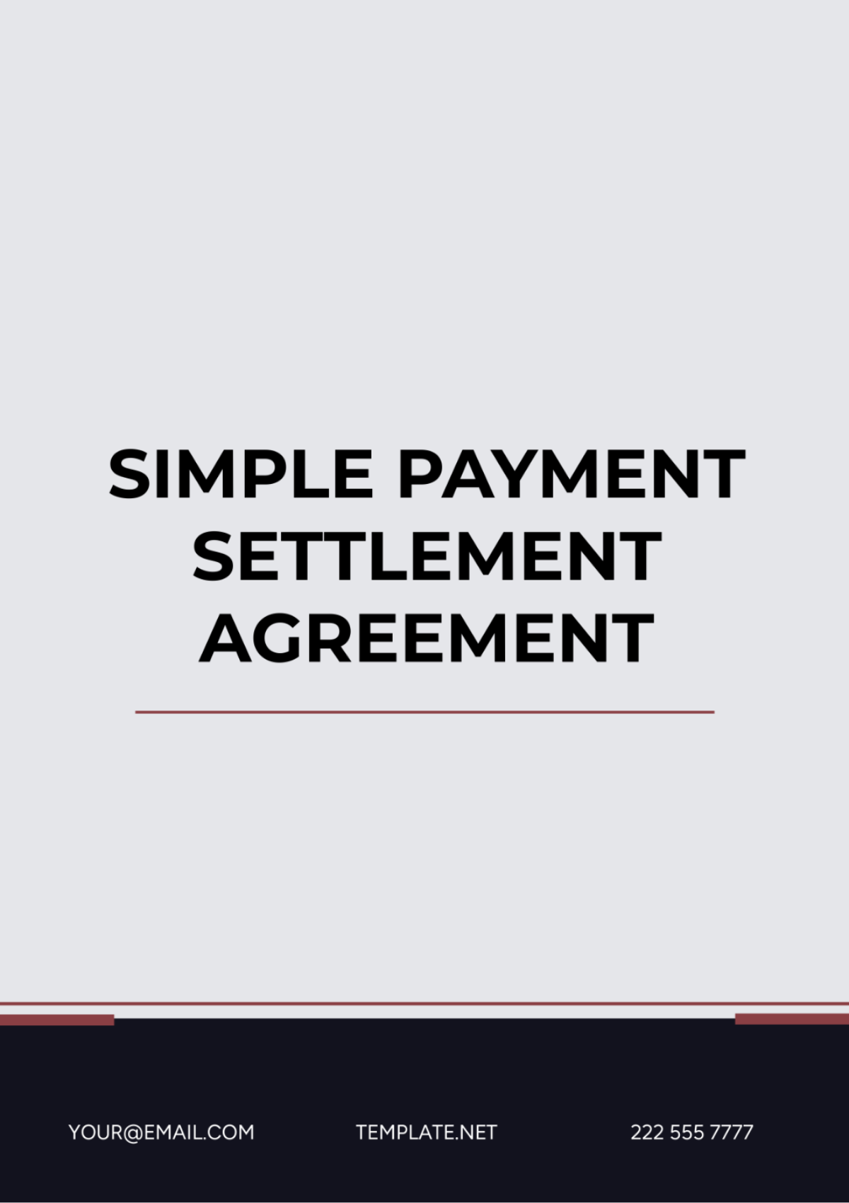 Free Simple Payment Settlement Agreement Template