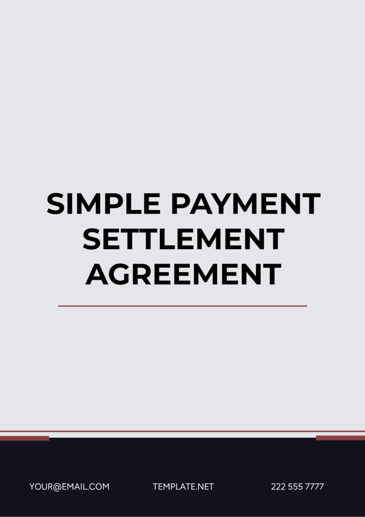 Simple Payment Settlement Agreement Template - Edit Online & Download