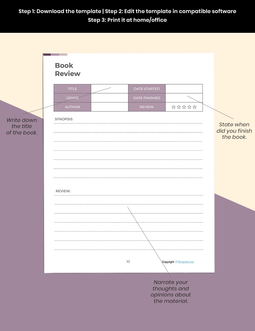 Printable Book Planner Template