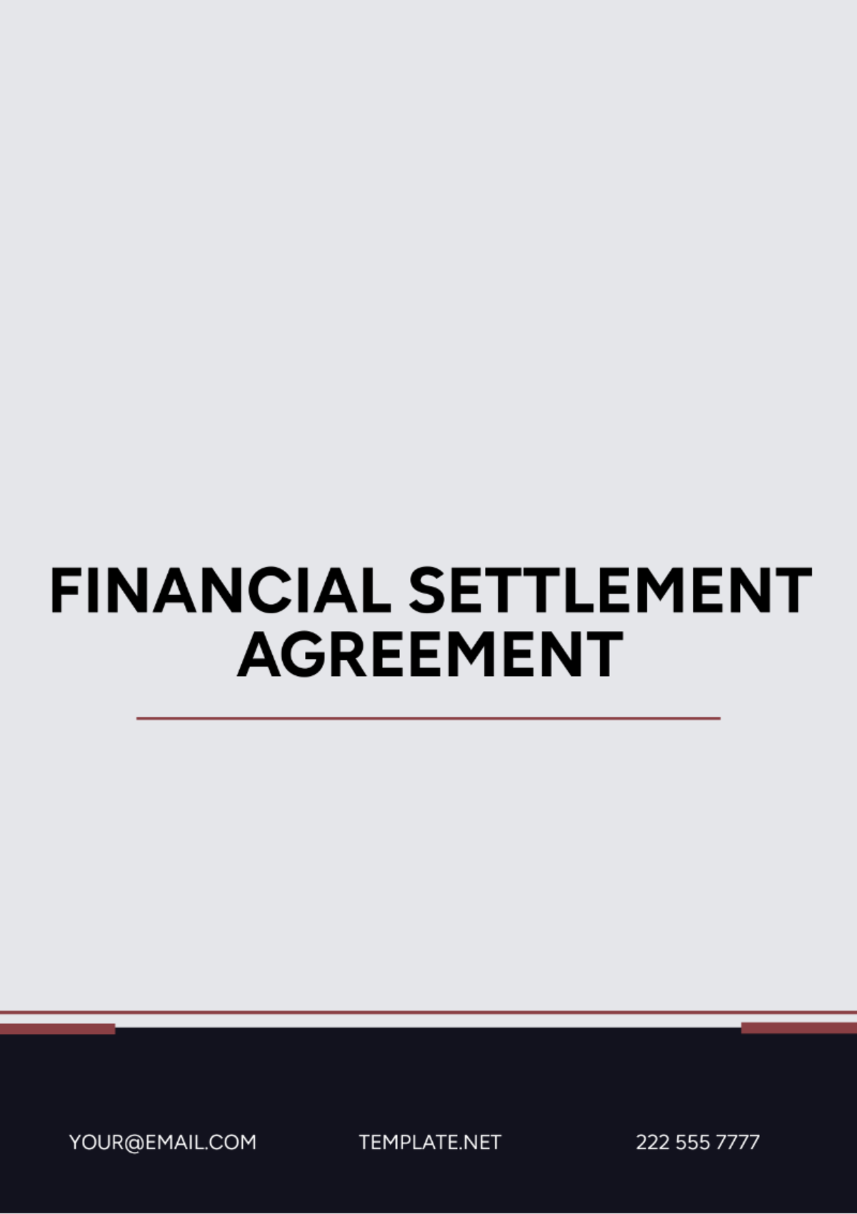 Free Financial Settlement Agreement Template