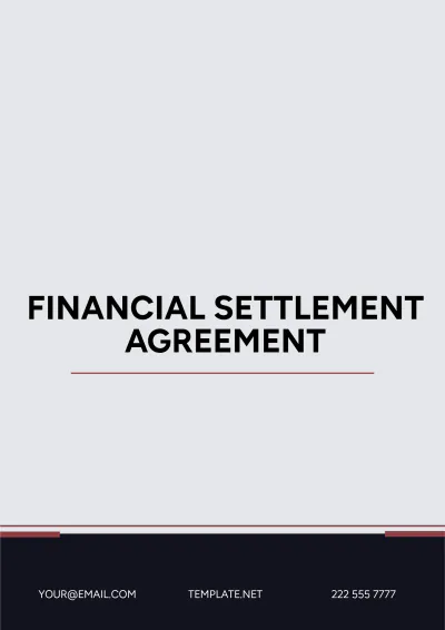 Free Financial Settlement Agreement Template to Edit Online