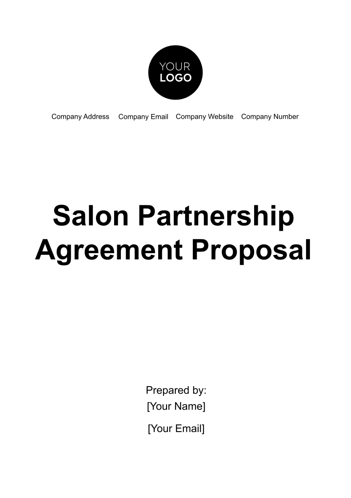 Salon Partnership Agreement Proposal Template