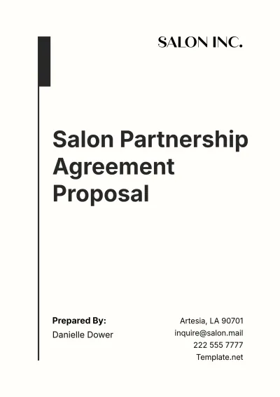 Free Salon Partnership Agreement Proposal Template to Edit Online