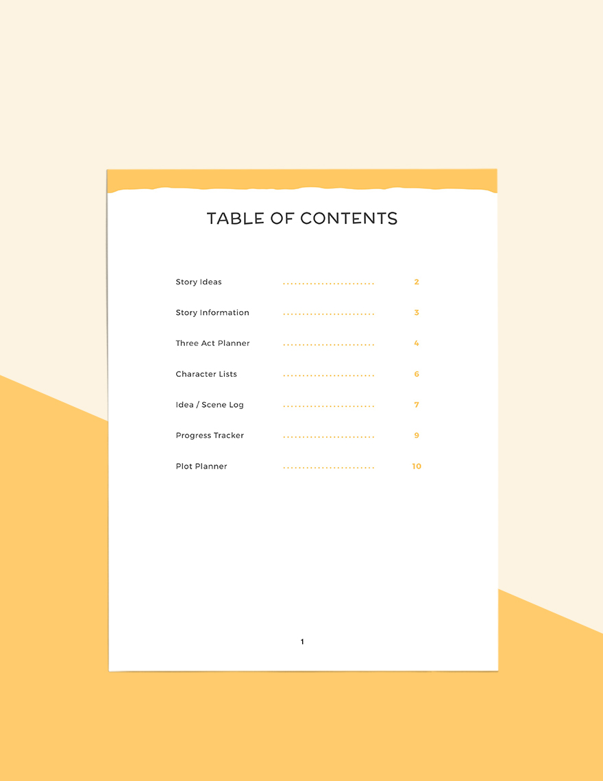 Writers Story Planner Template