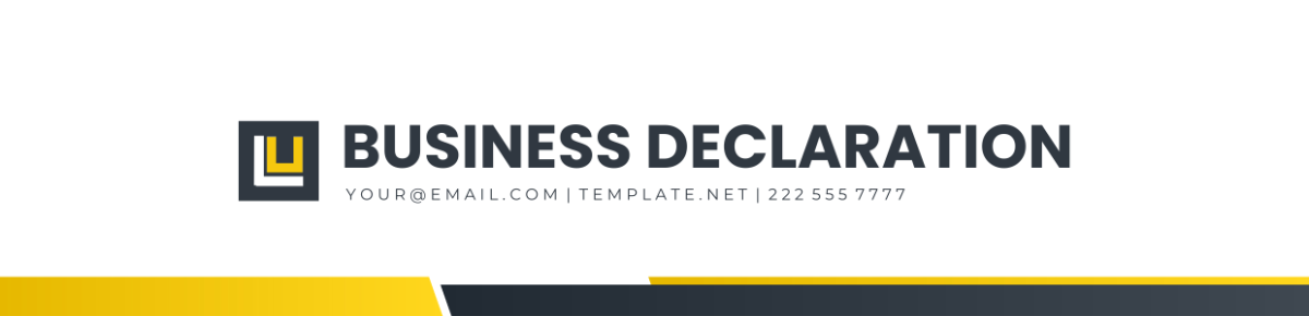 Business Declaration Header Template