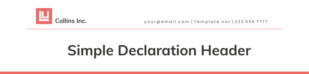 Simple Declaration Header Template