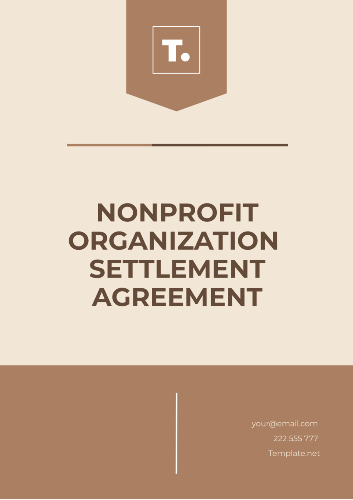 Nonprofit Organization Settlement Agreement Template - Edit Online & Download