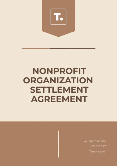 Free Nonprofit Organization Settlement Agreement Template to Edit Online