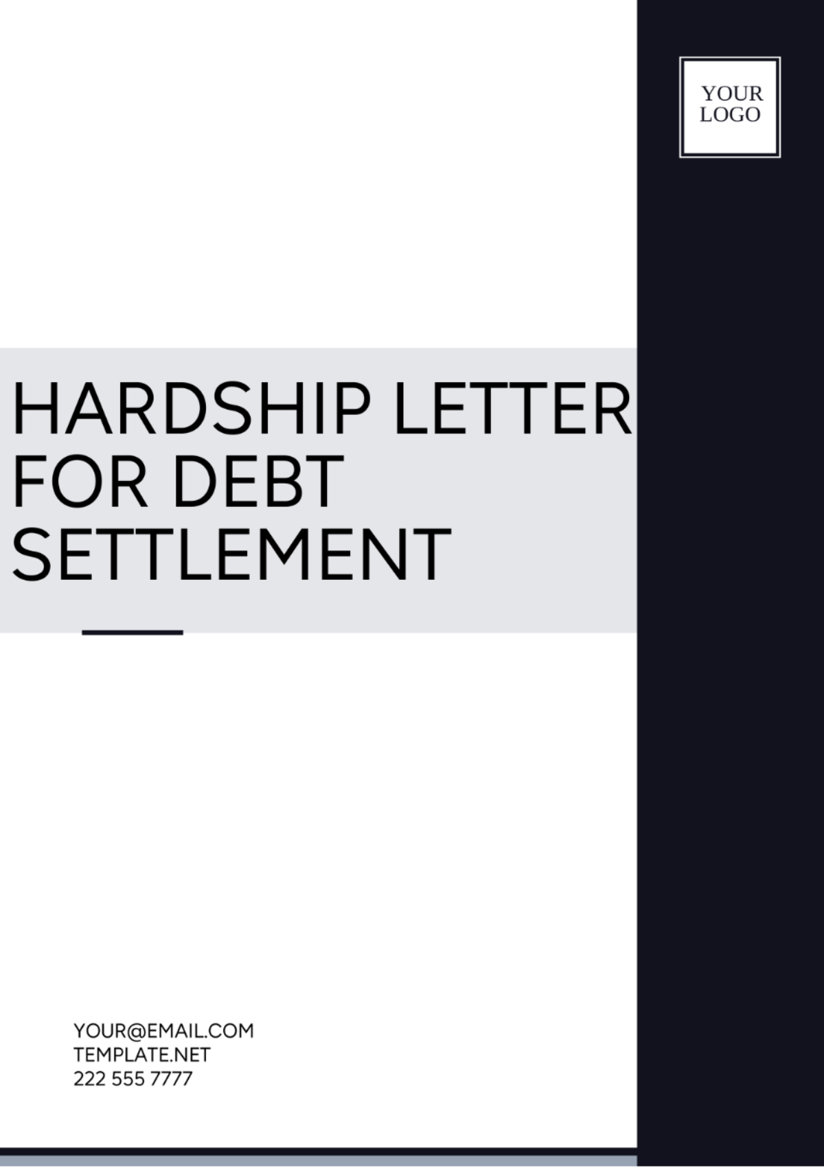 Free Hardship Letter For Debt Settlement Template