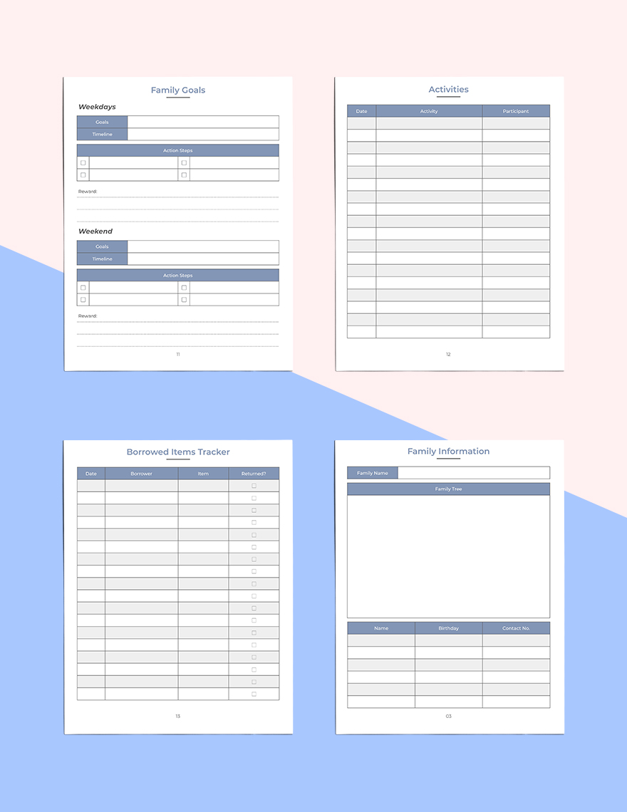 Daily Family Planner Template