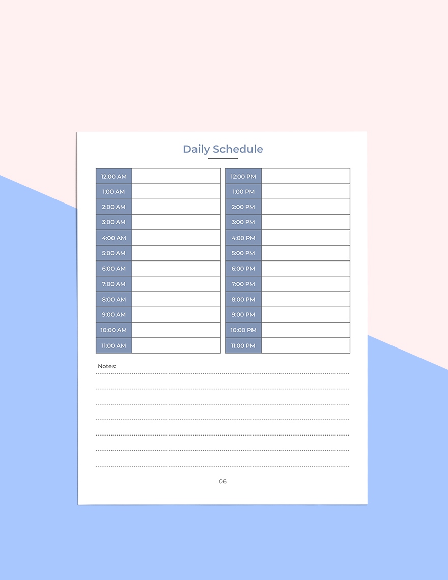 Daily Family Planner Template