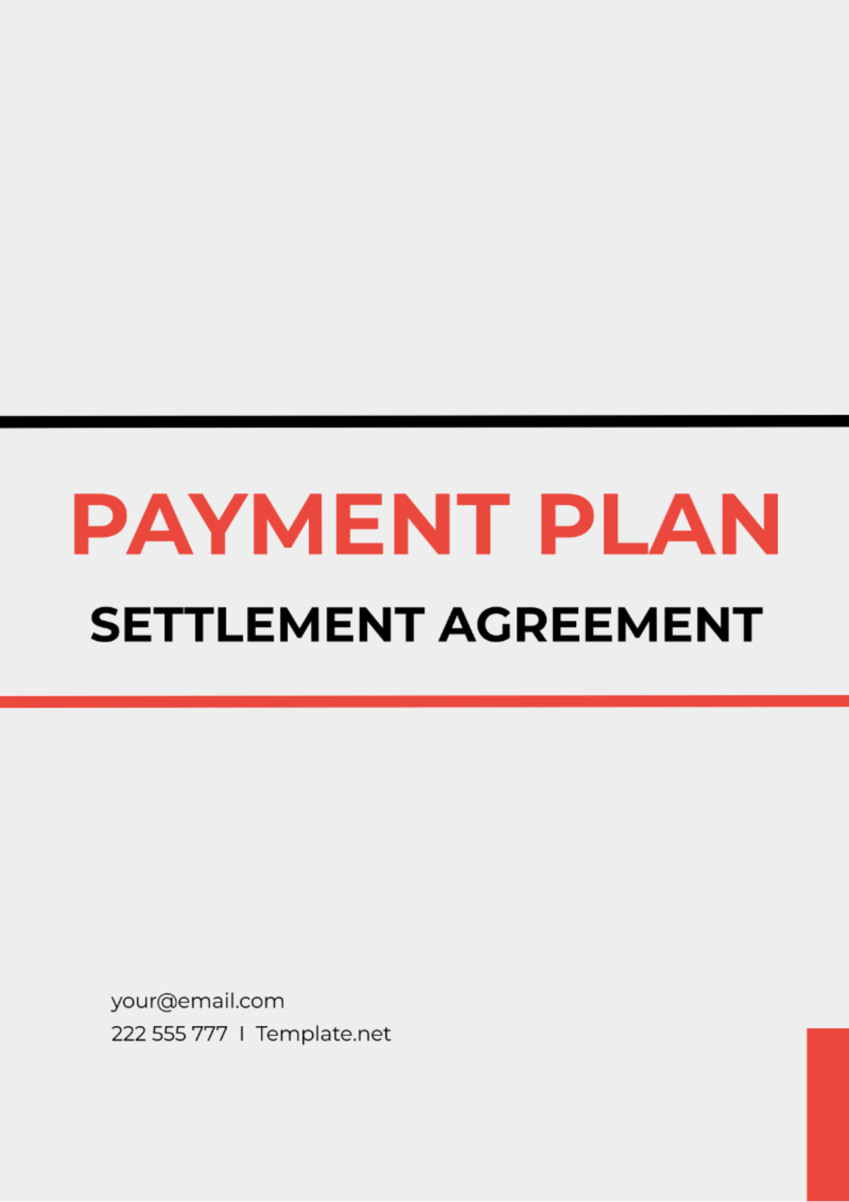 Free Payment Plan Settlement Agreement Template