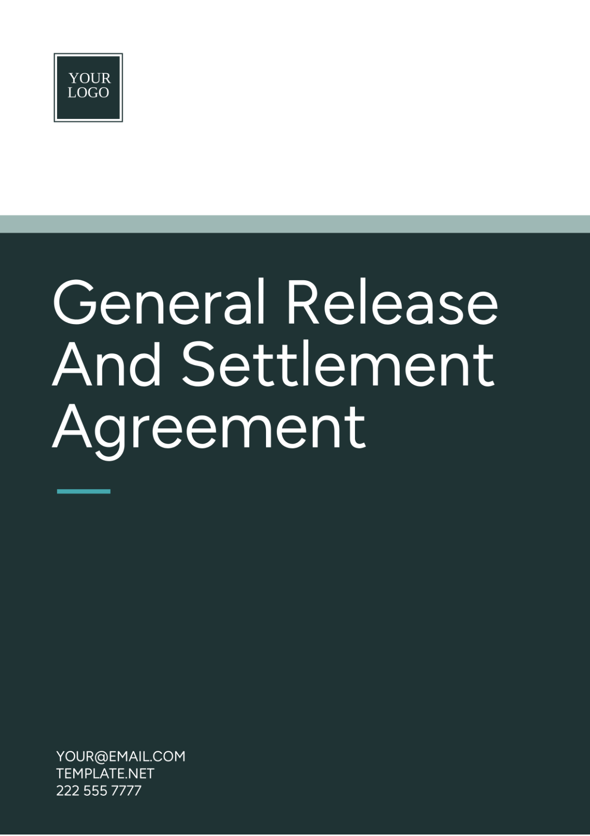 Free General Release And Settlement Agreement Template