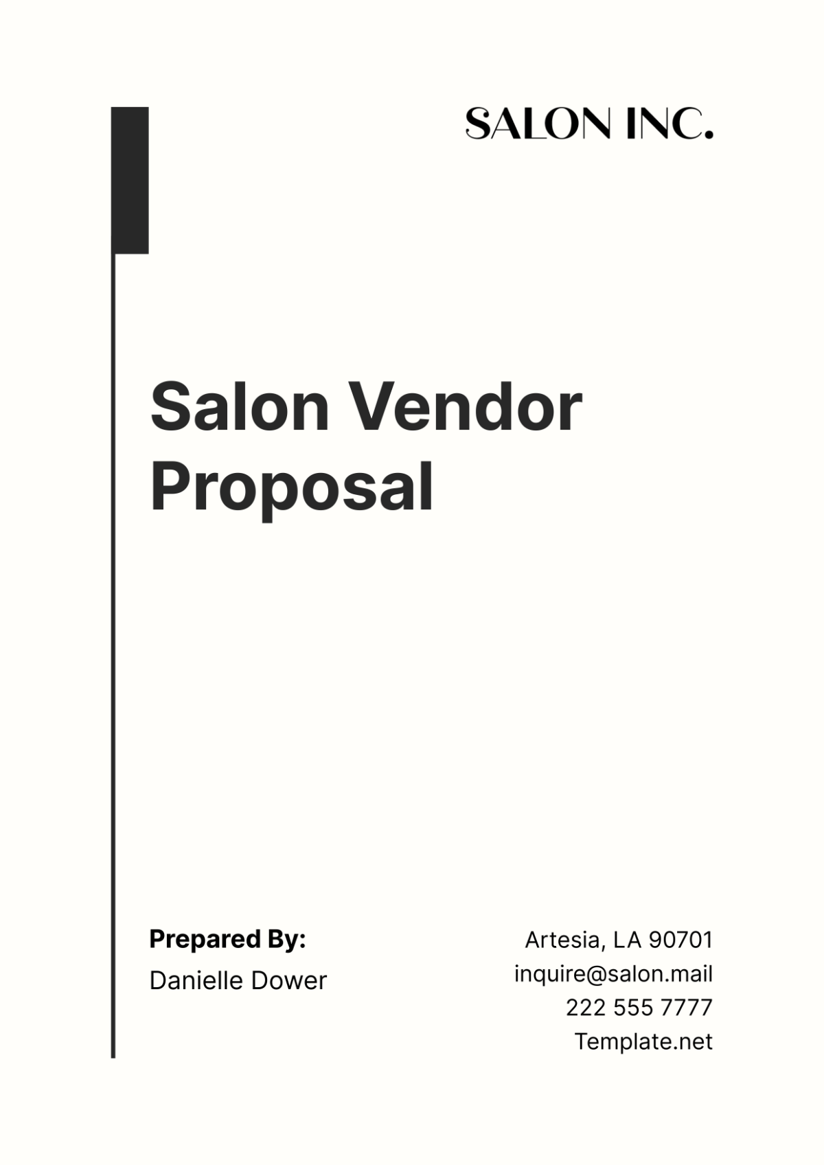 Free Salon Vendor Proposal Template