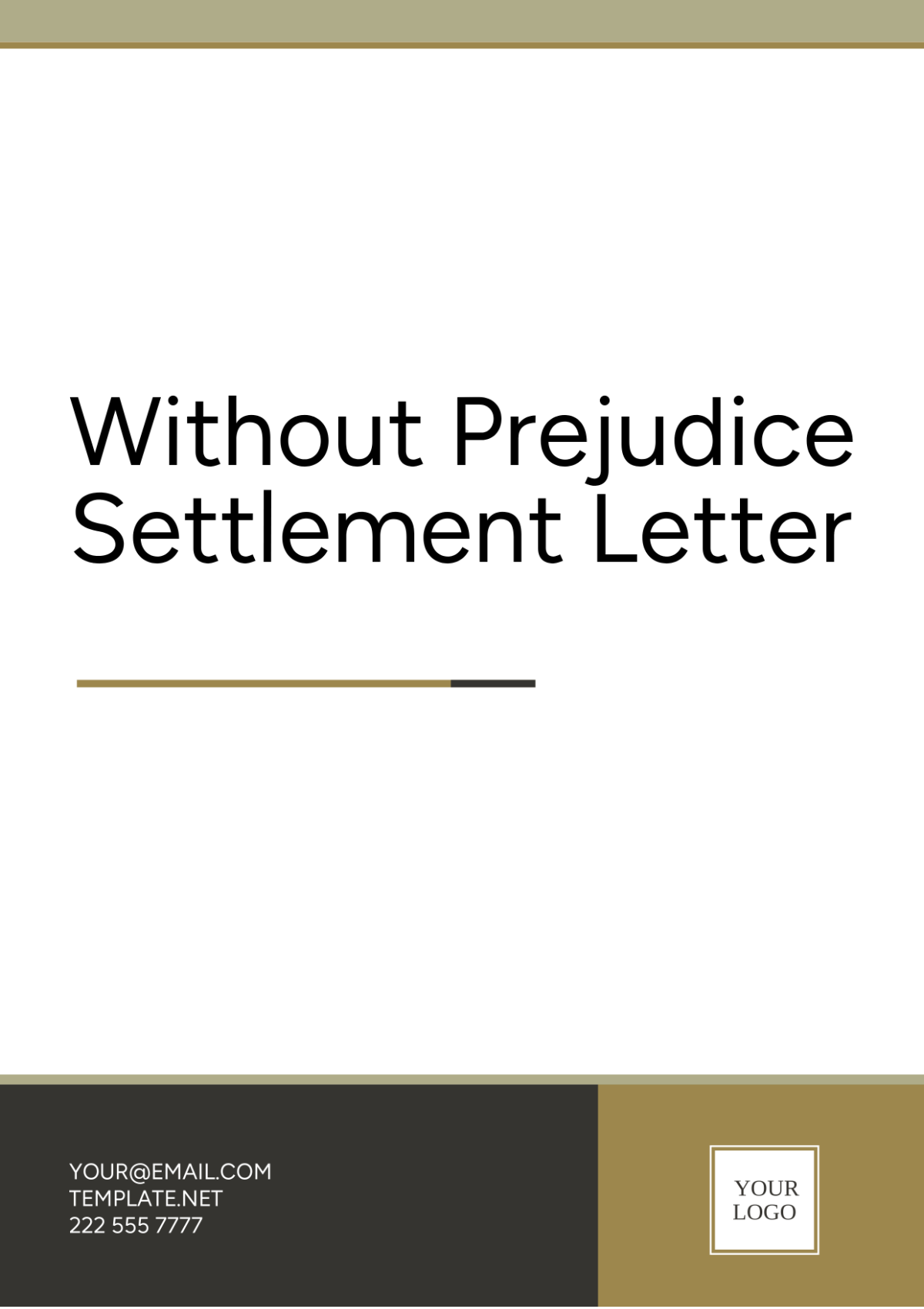 Free Without Prejudice Settlement Letter Template
