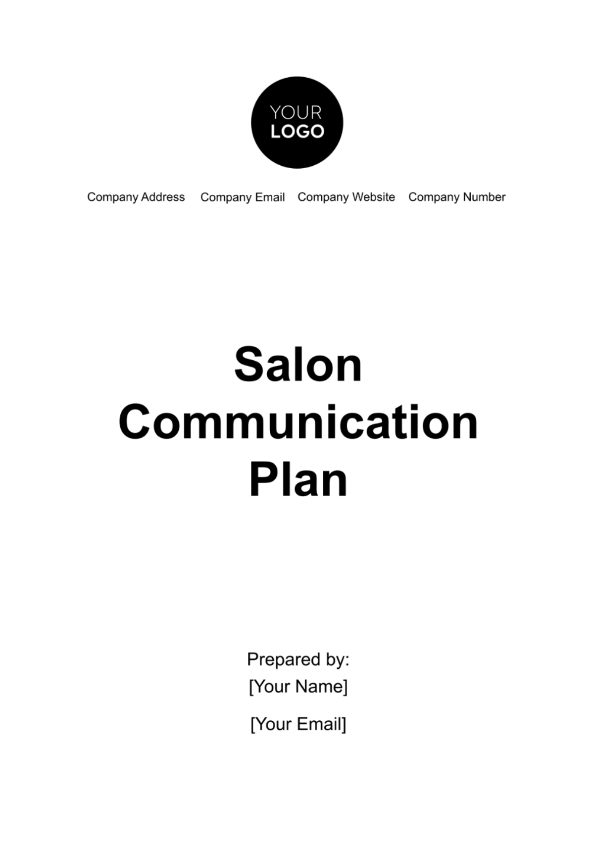 Free Salon Communication Plan Template