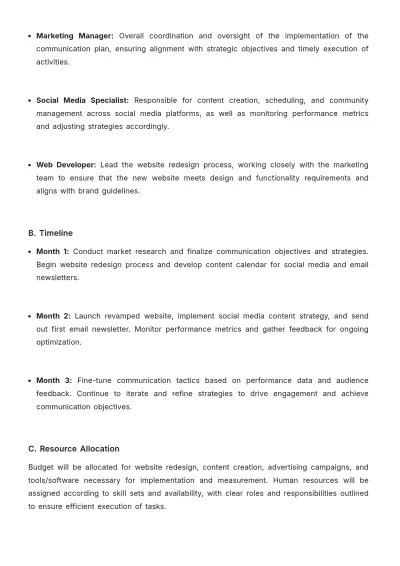 Free Salon Communication Plan Template to Edit Online