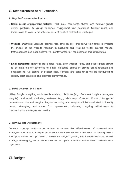 Free Salon Communication Plan Template to Edit Online