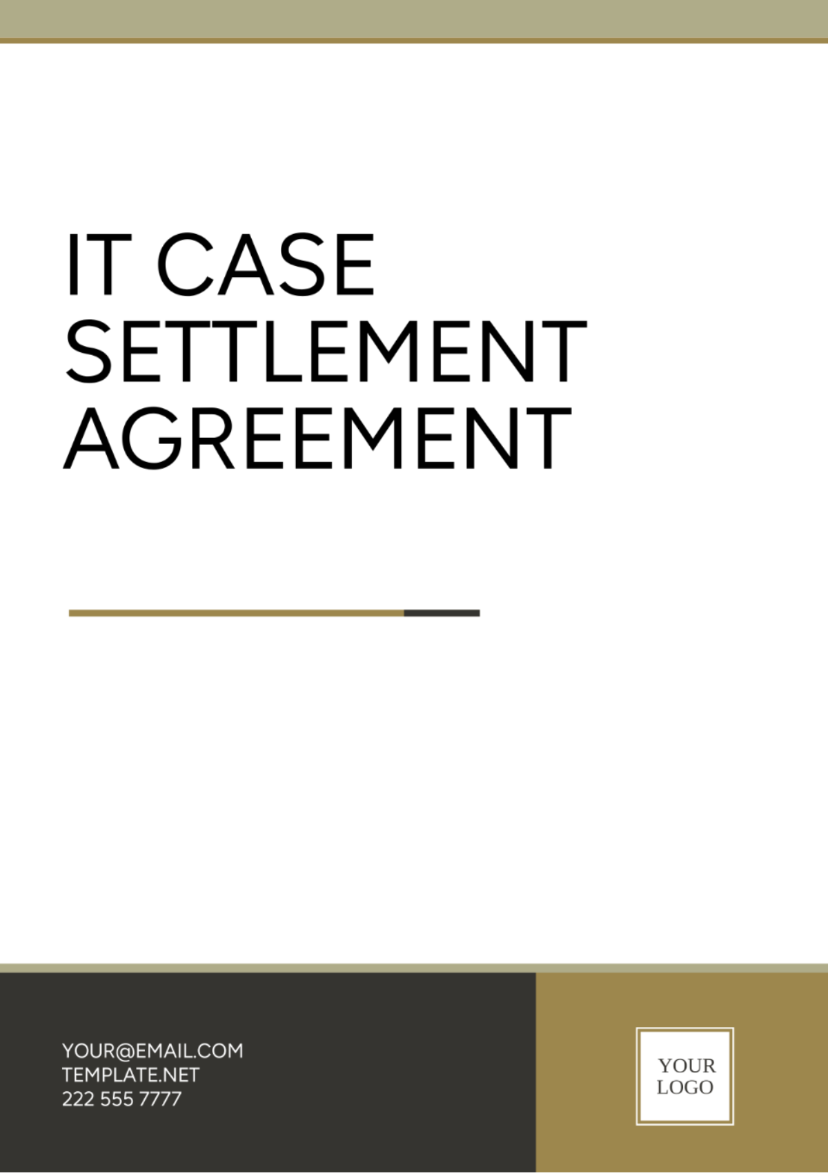 Free IT Case Settlement Agreement Template