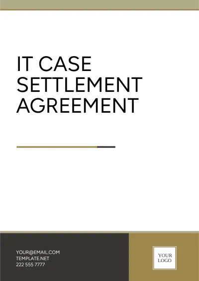 Free IT Case Settlement Agreement Template to Edit Online