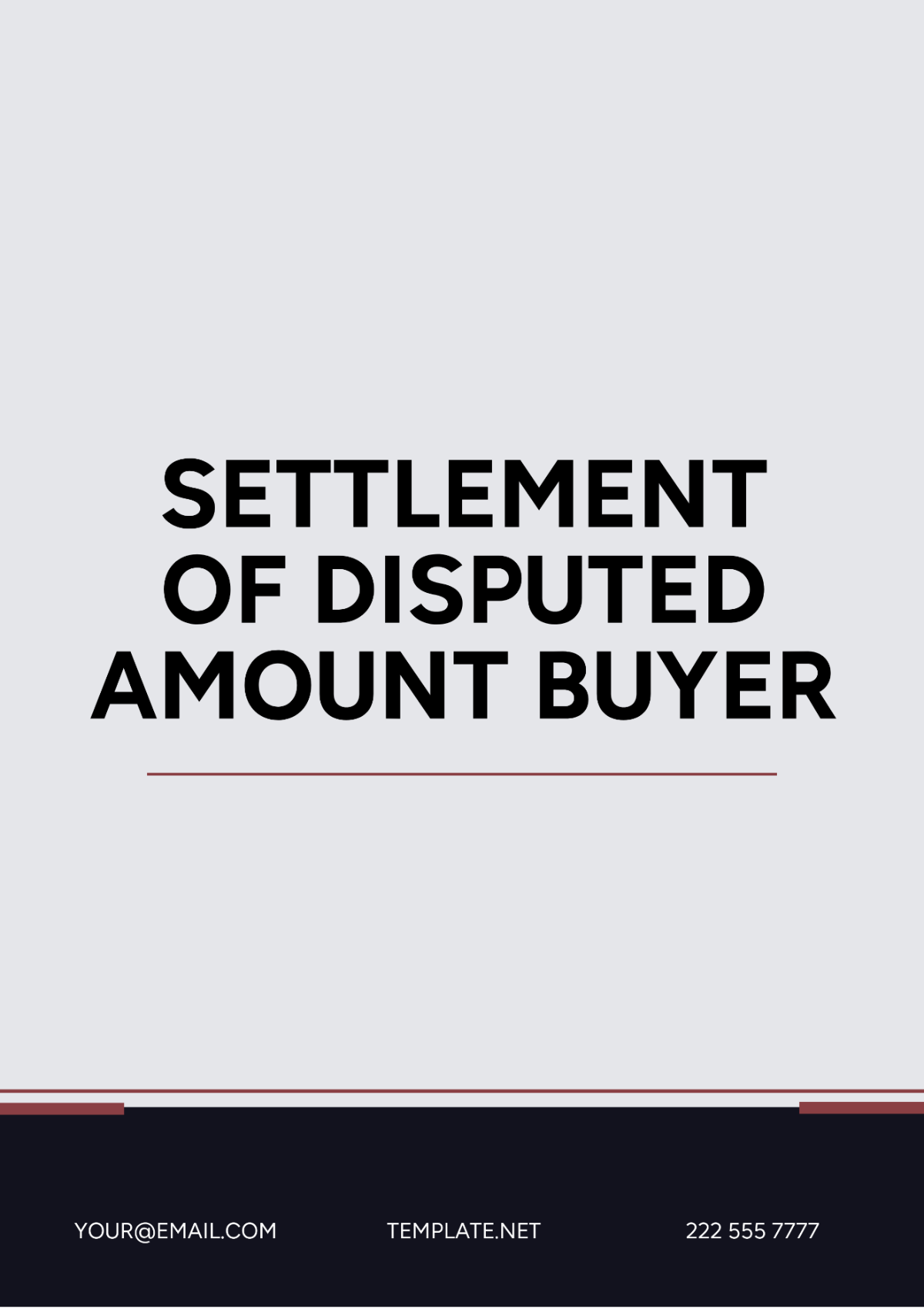 Free Settlement of Disputed Amount Buyer Template